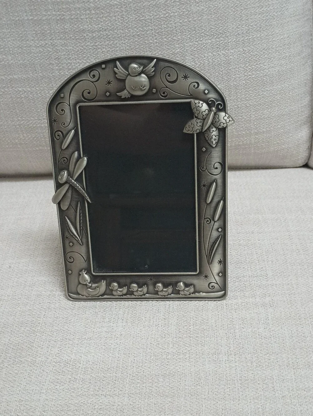 Fetco Pewter Whimsical Duck & Dragonfly Picture Frame 4x6